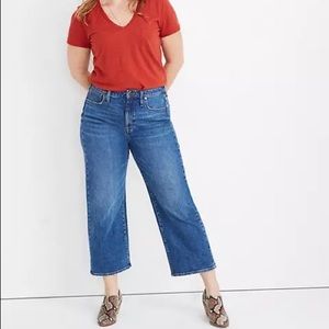 Madewell Curvy slim wide-leg crop jeans in newington wash